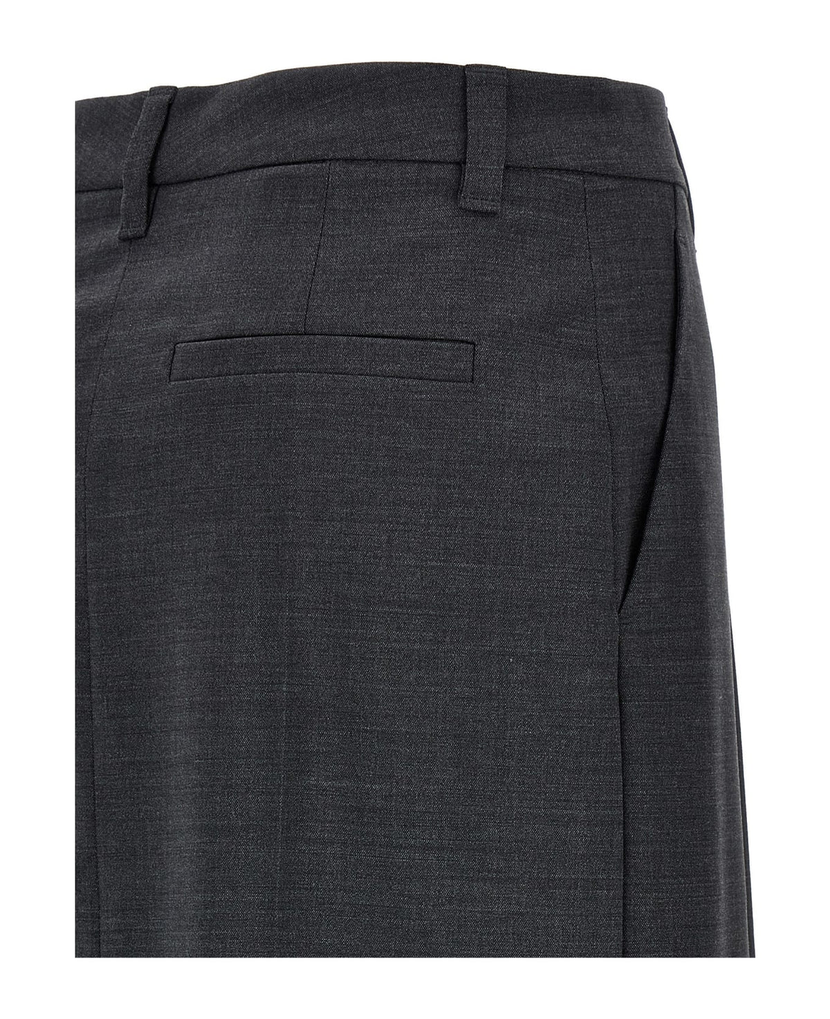 BRUNELLO CUCINELLI WOMEN'S DARK GREY WOOL PENCIL SKIRT