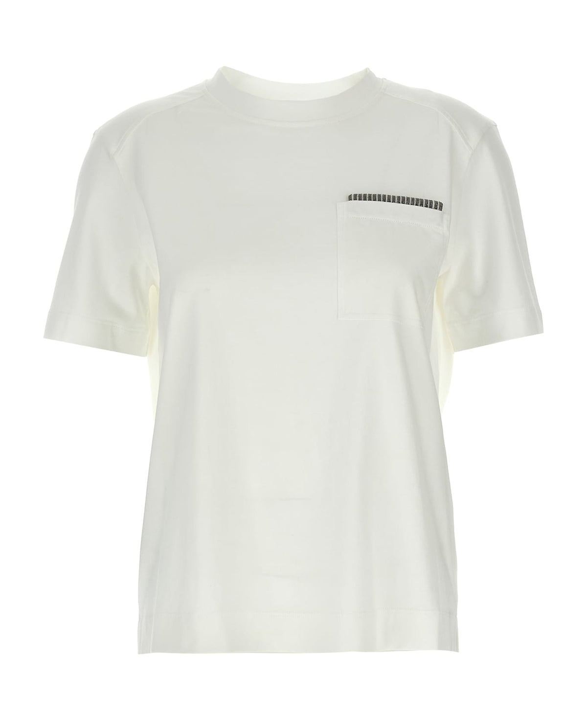 BRUNELLO CUCINELLI WOMEN'S WHITE COTTON SHORT SLEEVE SHIRT