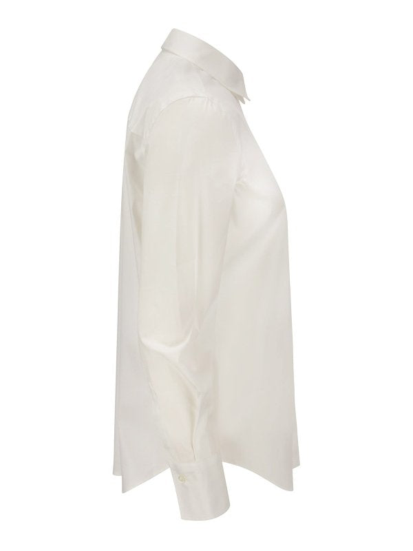 BRUNELLO CUCINELLI WOMEN'S WHITE TAILORED BUTTON-UP SHIRT