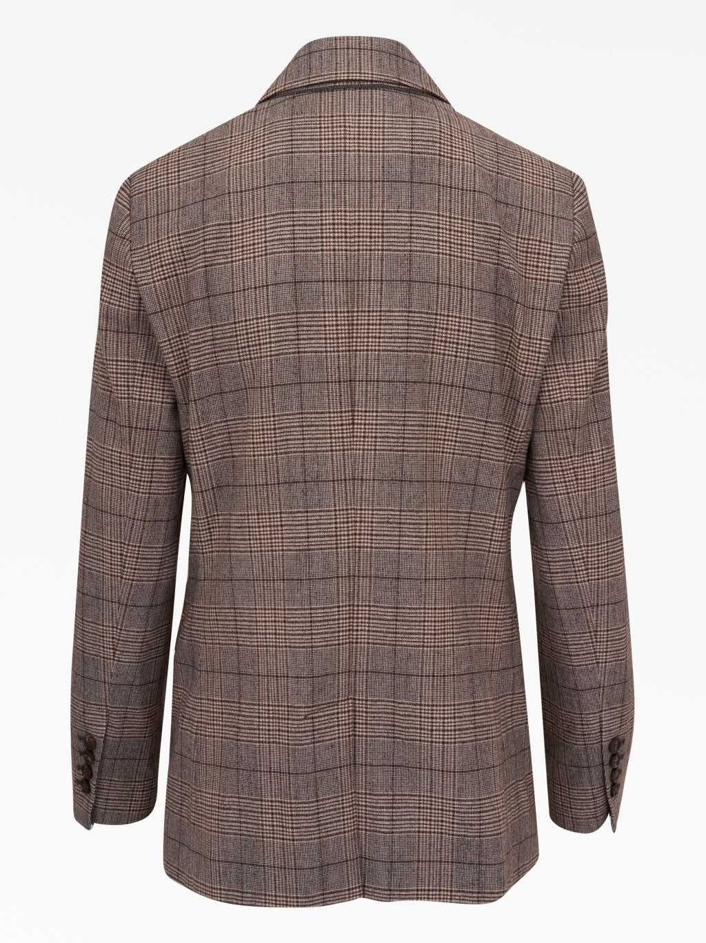 BRUNELLO CUCINELLI WOMEN'S BROWN WOOL BLEND TAILORED JACKET