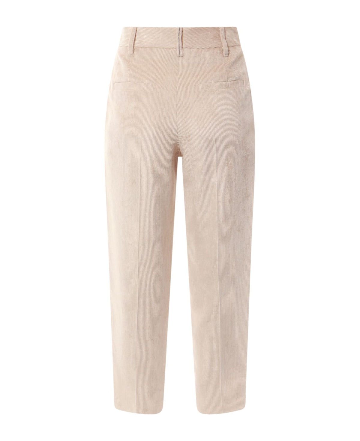 BRUNELLO CUCINELLI WOMEN'S LIGHT BEIGE PLEATED TROUSERS