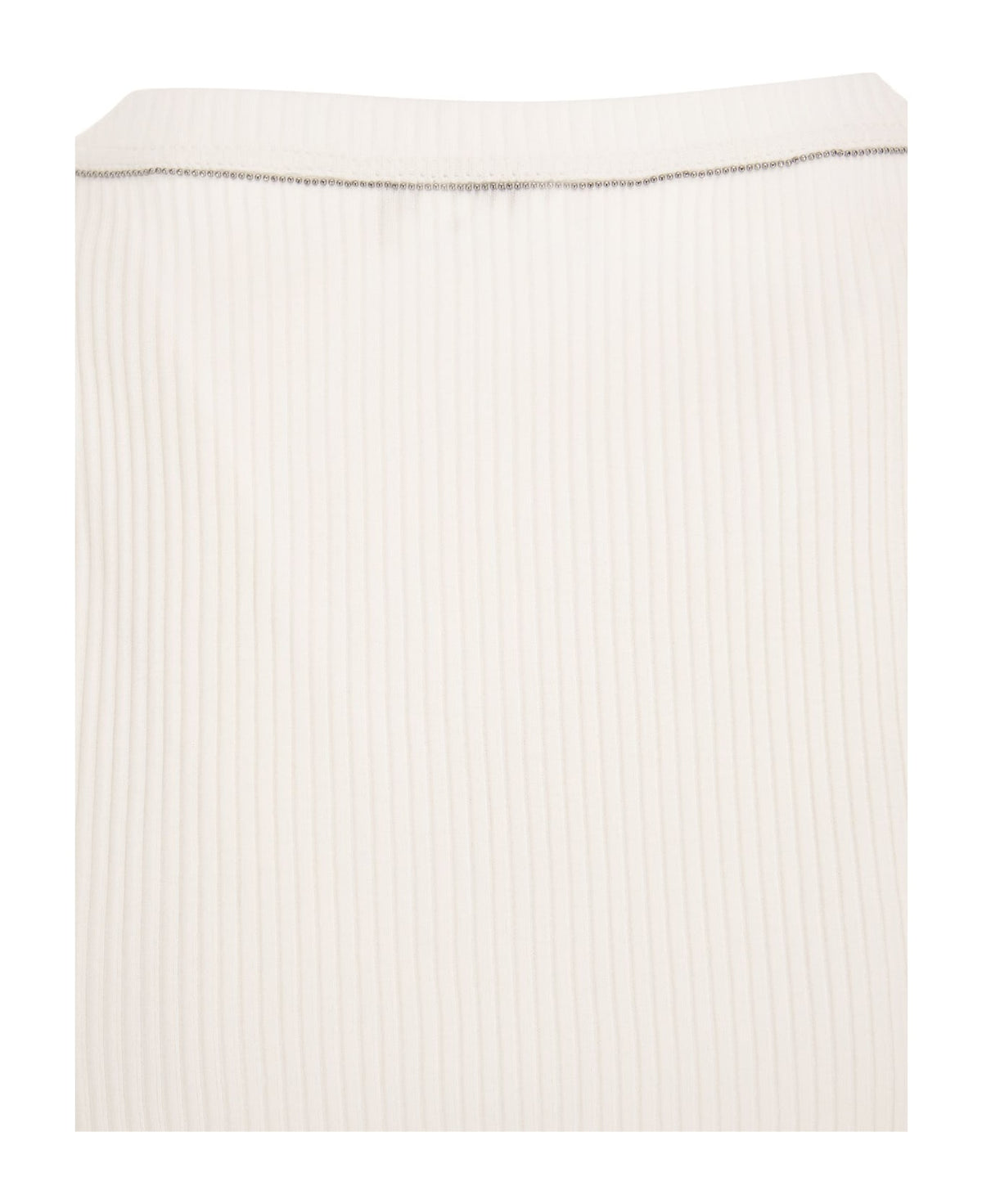 BRUNELLO CUCINELLI WOMEN'S WHITE RIBBED TANK TOP