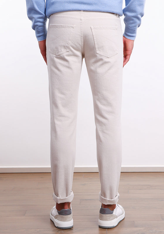 BRUNELLO CUCINELLI MEN'S MARBLE COTTON CASUAL TROUSERS
