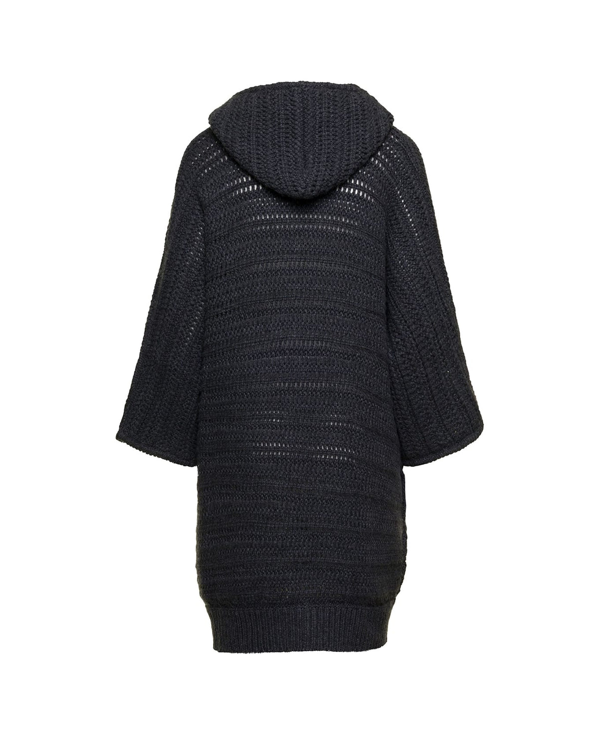 BRUNELLO CUCINELLI WOMEN'S BLACK WOOL HOODED SWEATER