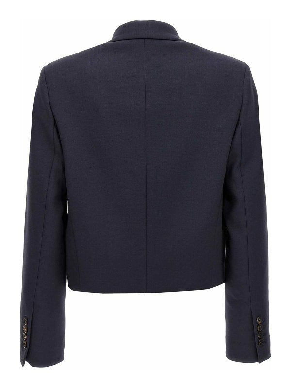 BRUNELLO CUCINELLI WOMEN'S NAVY TAILORED CROPPED BLAZER