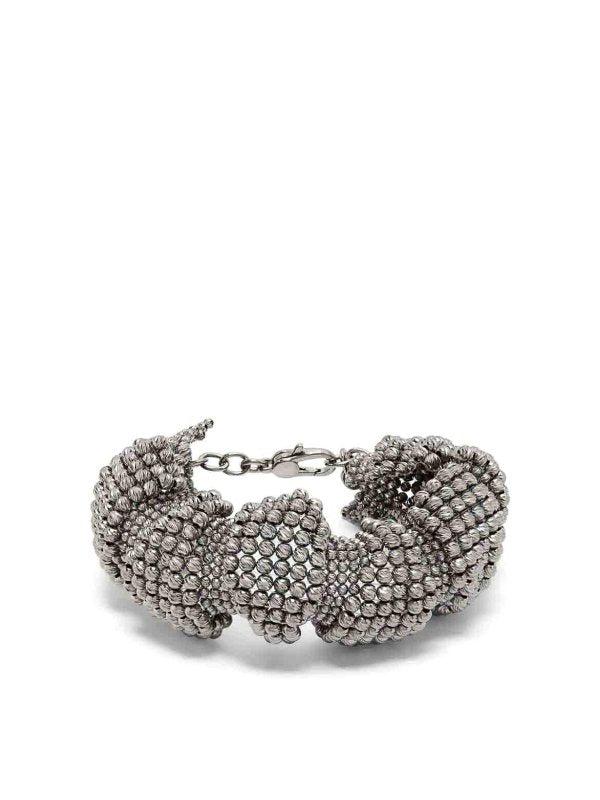 BRUNELLO CUCINELLI WOMEN'S SILVER TEXTURED BEADED BRACELET