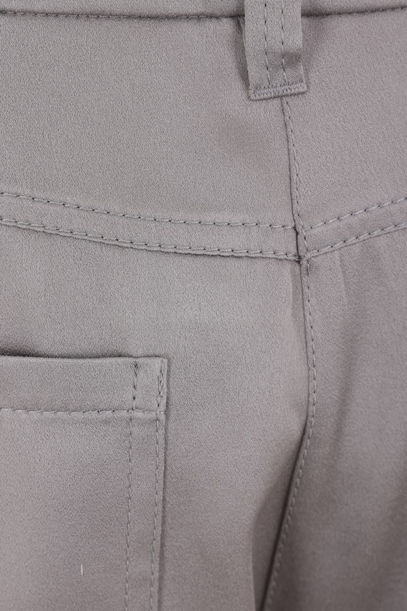 BRUNELLO CUCINELLI WOMEN'S GREY WIDE LEG TROUSERS