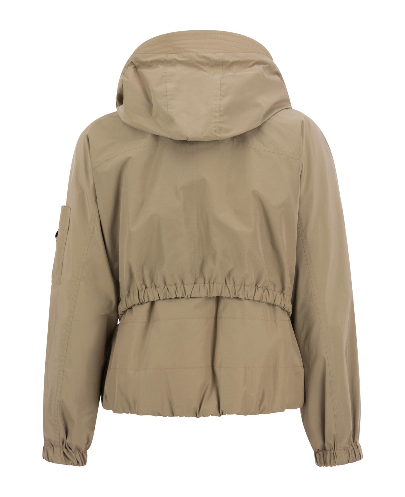 BRUNELLO CUCINELLI WOMEN'S HAZELNUT CROPPED DRAWSTRING JACKET