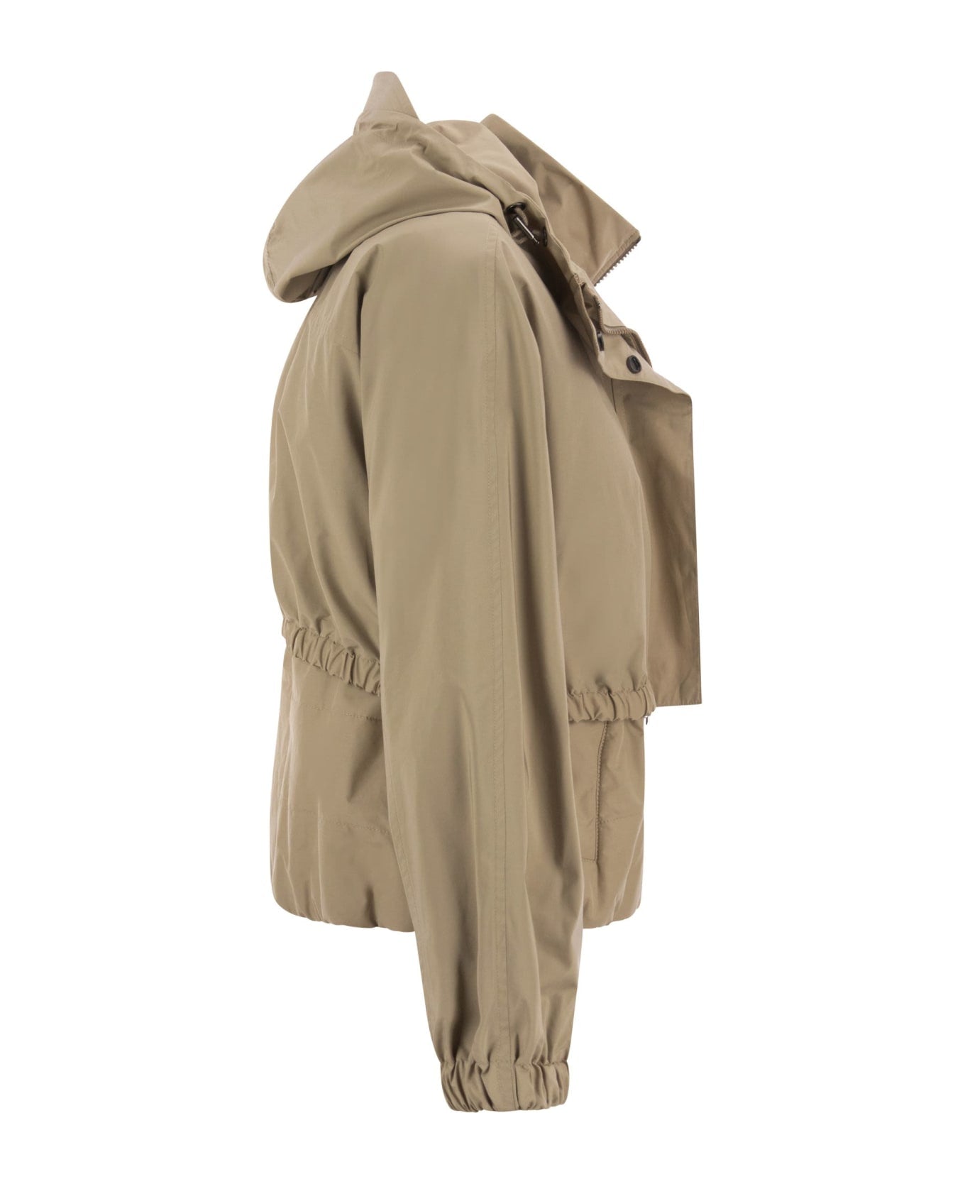 BRUNELLO CUCINELLI WOMEN'S HAZELNUT CROPPED DRAWSTRING JACKET