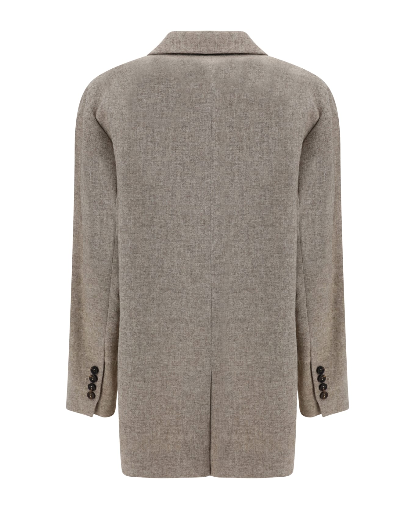 BRUNELLO CUCINELLI WOMEN'S SAND WOOL RELAXED JACKET