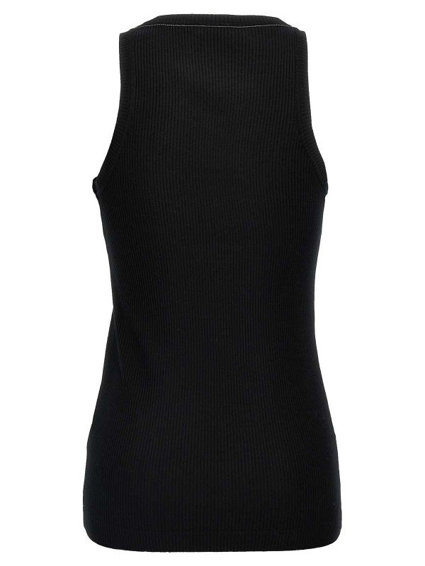 BRUNELLO CUCINELLI WOMEN'S BLACK RIBBED TANK TOP