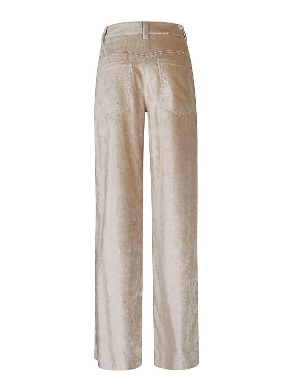 BRUNELLO CUCINELLI WOMEN'S LIGHT BEIGE STRAIGHT TROUSERS
