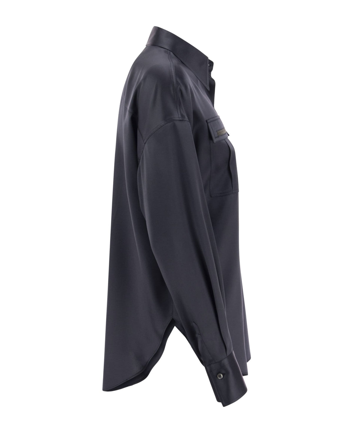 BRUNELLO CUCINELLI WOMEN'S NIGHT SKY SILK SHIRT