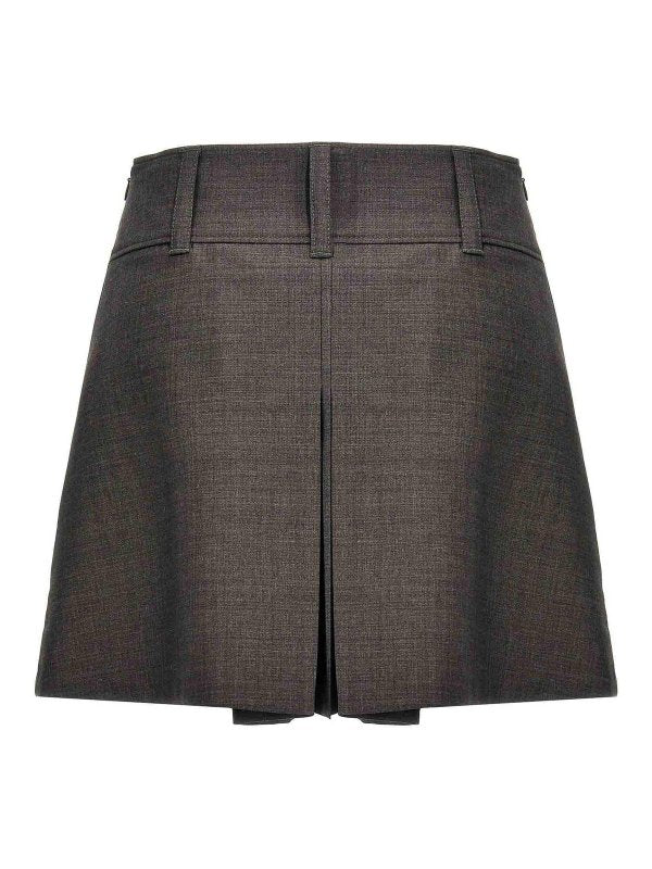 BRUNELLO CUCINELLI WOMEN'S DARK GREY WOOL BLEND SHORTS