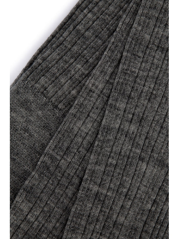 BRUNELLO CUCINELLI WOMEN'S LEAD WOOL BLEND RIBBED SOCKS