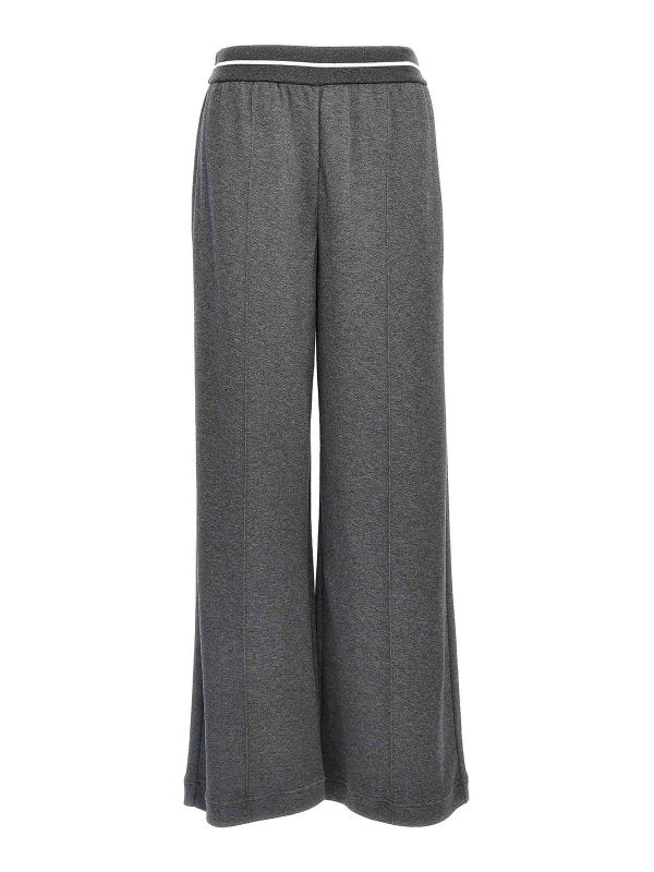 BRUNELLO CUCINELLI WOMEN'S LEAD COTTON BLEND WIDE LEG TROUSERS