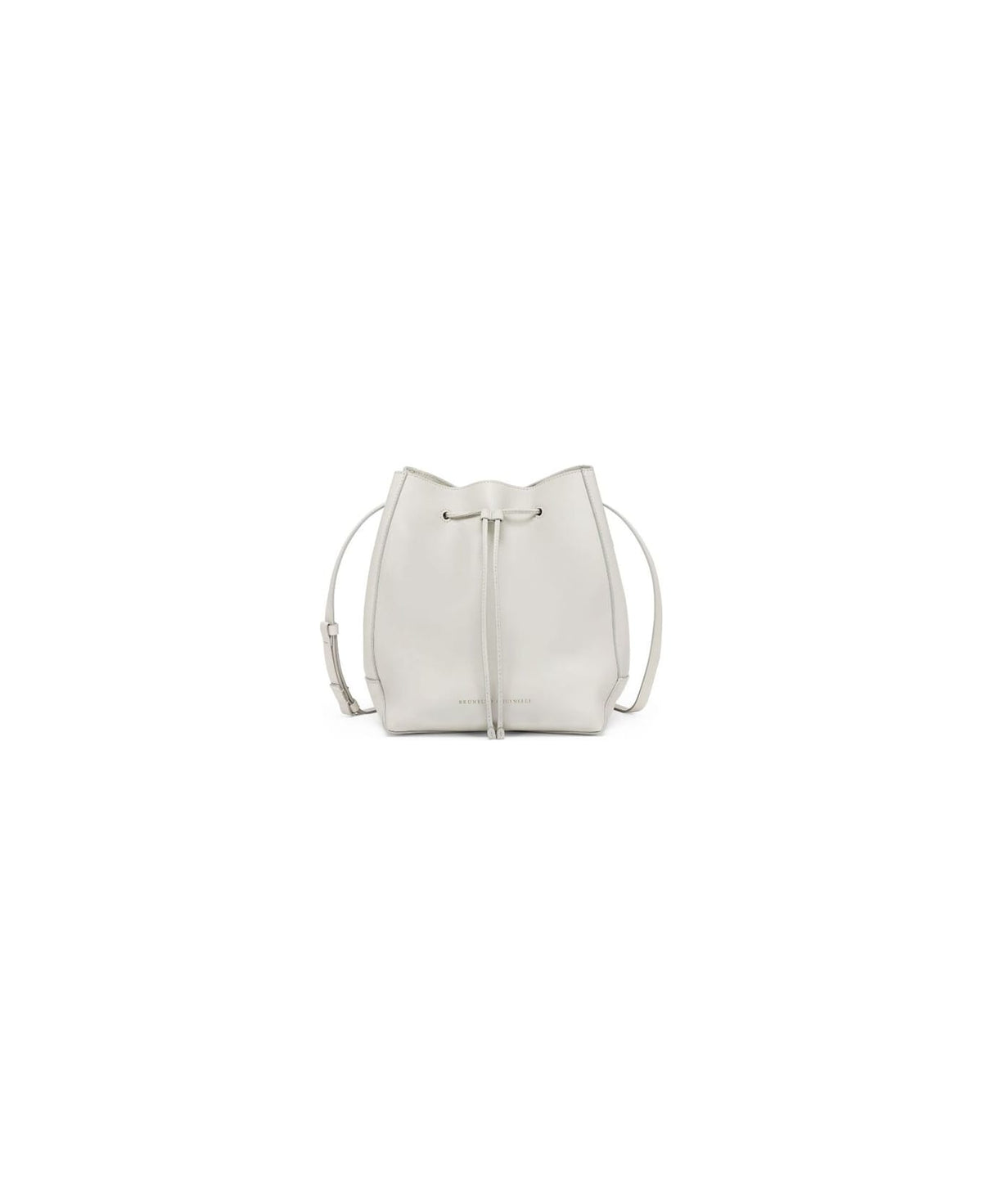BRUNELLO CUCINELLI WOMEN'S QUARTZ LEATHER DRAWSTRING BUCKET BAG