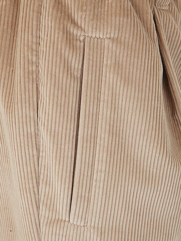 BRUNELLO CUCINELLI WOMEN'S BROWN COTTON RELAXED TROUSERS