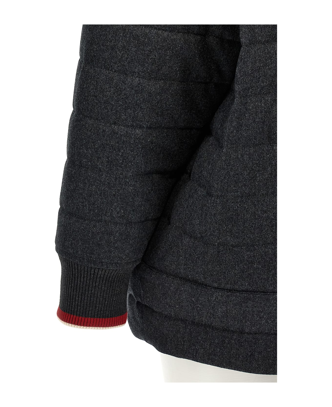 BRUNELLO CUCINELLI WOMEN'S DARK GREY WOOL HOODED JACKET