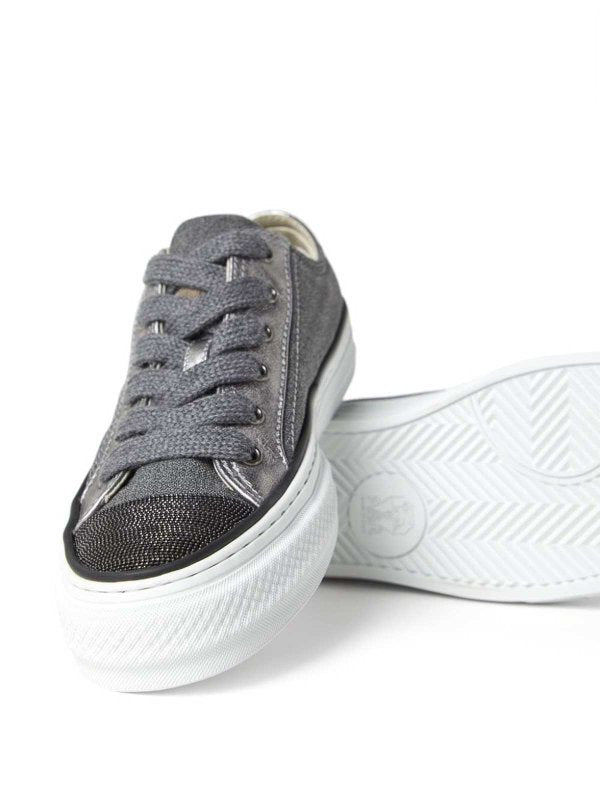 BRUNELLO CUCINELLI WOMEN'S MEDIUM GREY WOOL LOW TOP SNEAKER