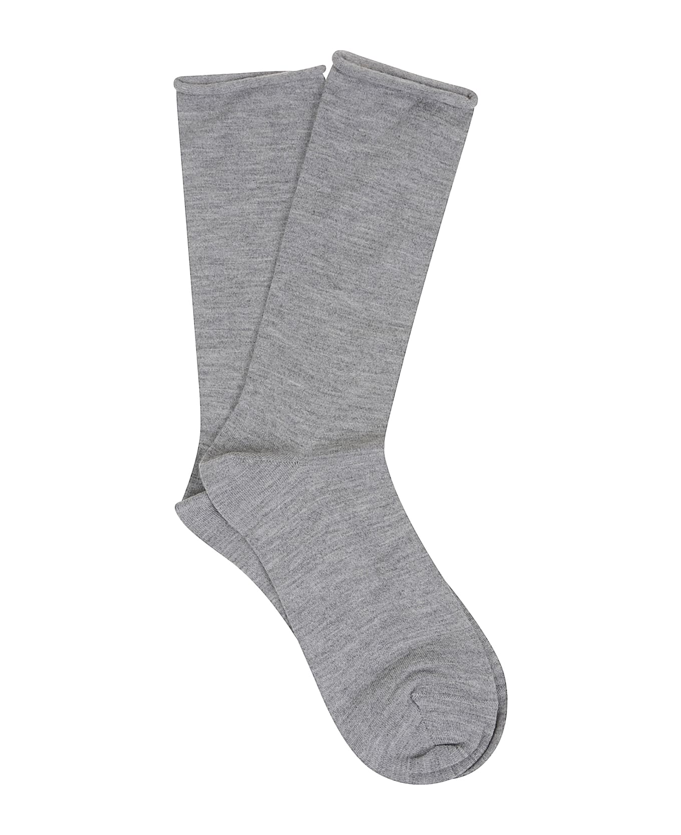 BRUNELLO CUCINELLI WOMEN'S LIGHT GREY CREW SOCKS