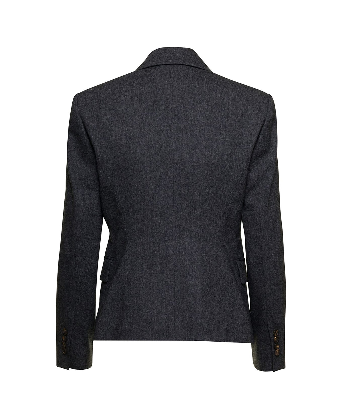 BRUNELLO CUCINELLI WOMEN'S DARK GREY WOOL BLAZER