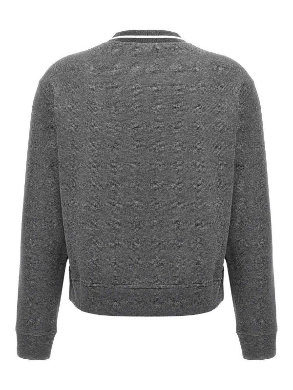 BRUNELLO CUCINELLI WOMEN'S LEAD COTTON BLEND V NECK SWEATSHIRT