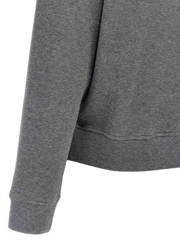BRUNELLO CUCINELLI WOMEN'S LEAD COTTON BLEND V NECK SWEATSHIRT