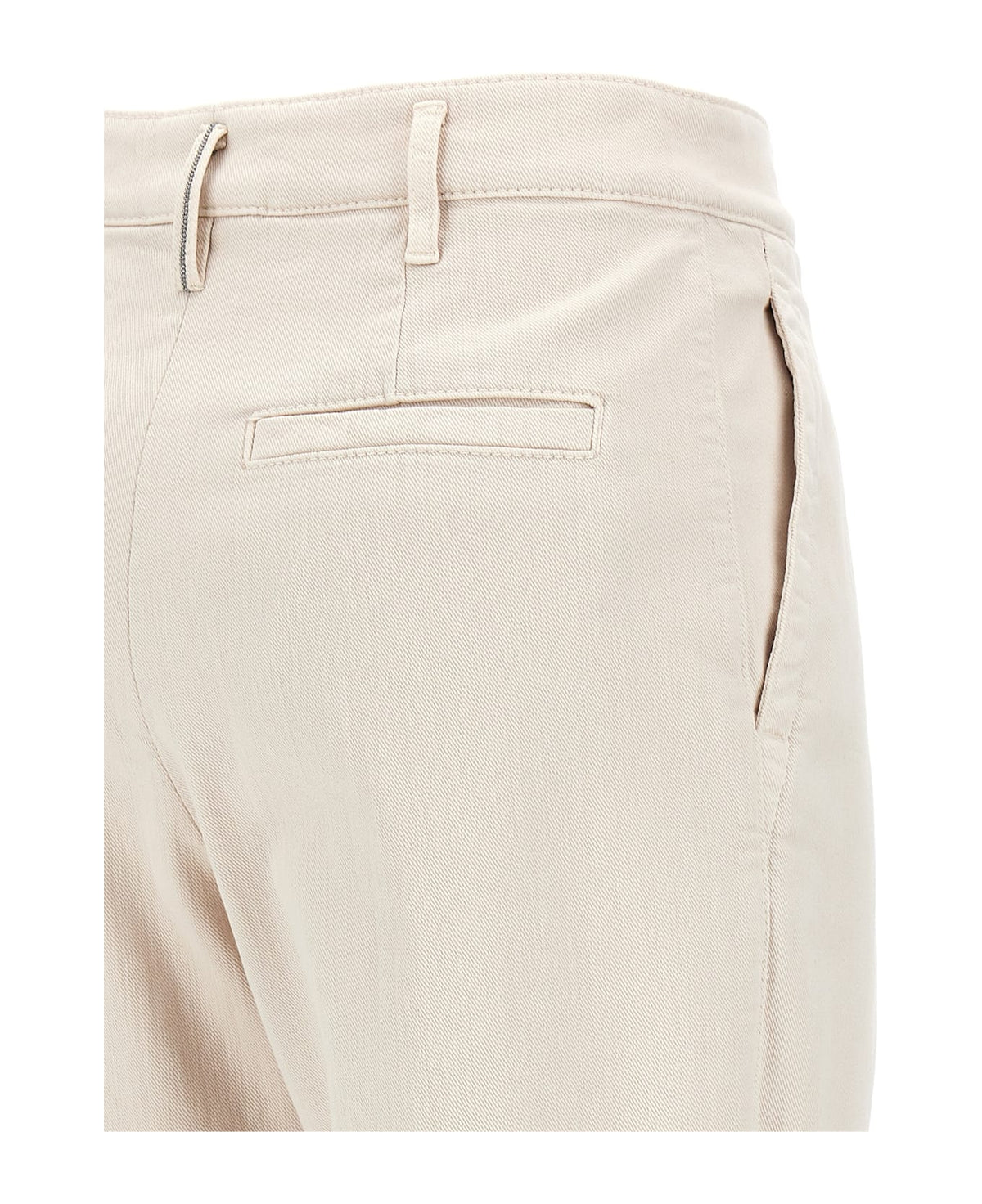 BRUNELLO CUCINELLI WOMEN'S TALC PLEATED TAILORED TROUSERS