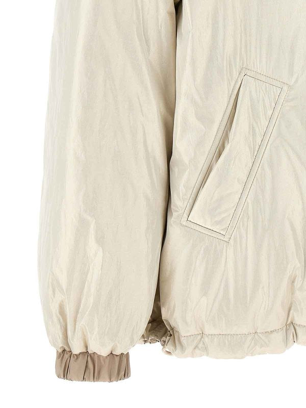 BRUNELLO CUCINELLI WOMEN'S PLATINUM HOODED LIGHTWEIGHT JACKET