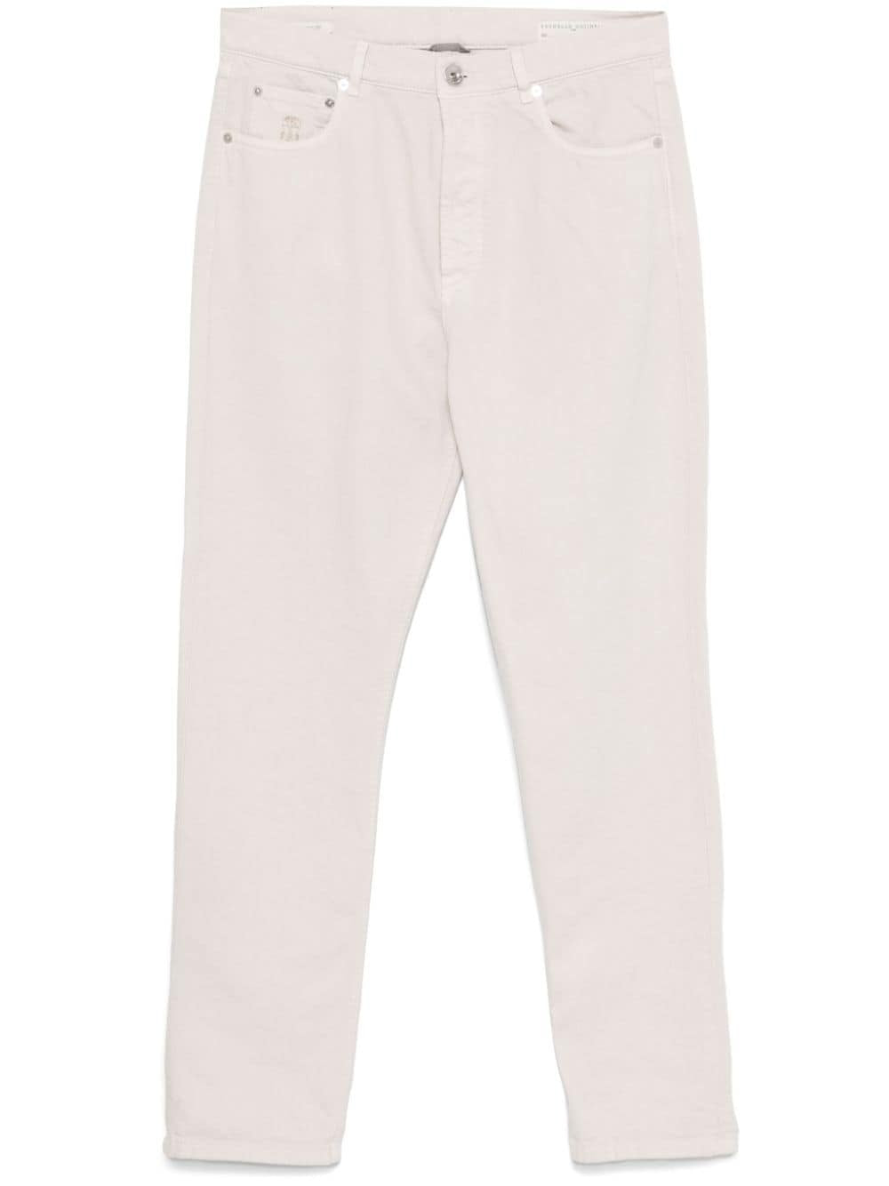 BRUNELLO CUCINELLI MEN'S MARBLE COTTON STRAIGHT LEG PANTS