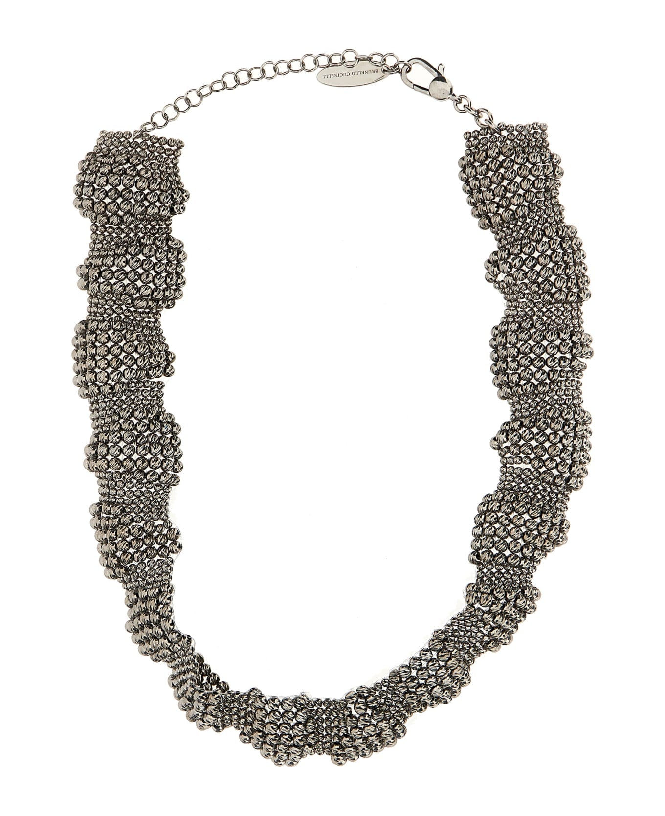 BRUNELLO CUCINELLI WOMEN'S TEXTURED SILVER BEADED NECKLACE
