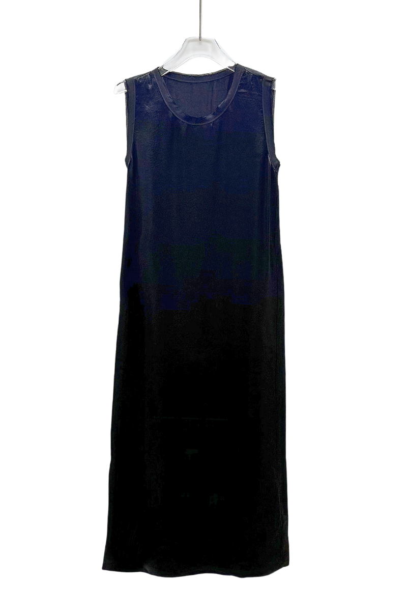 Max Simple Acetate Slip Dress Black
