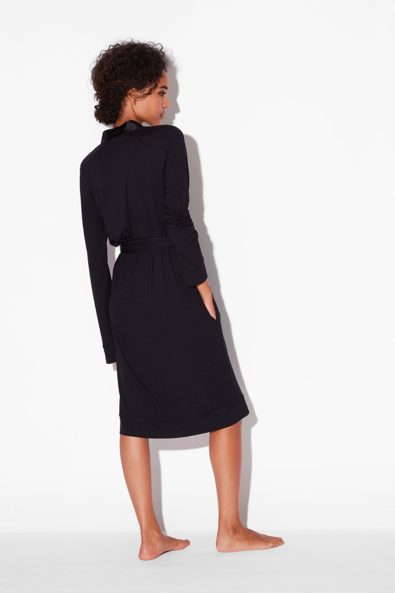 La Perla Short Robe In Onyx