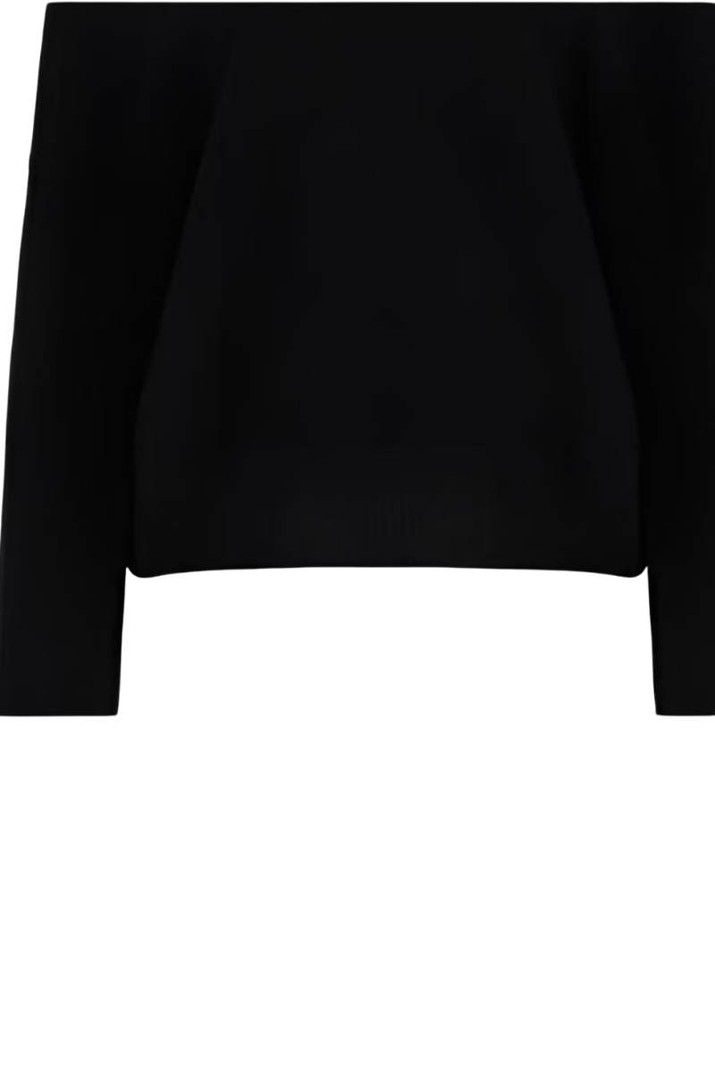 Valentino Solid-Color Ribbed Sweater Nero 2B3KC43D7QE_0NO