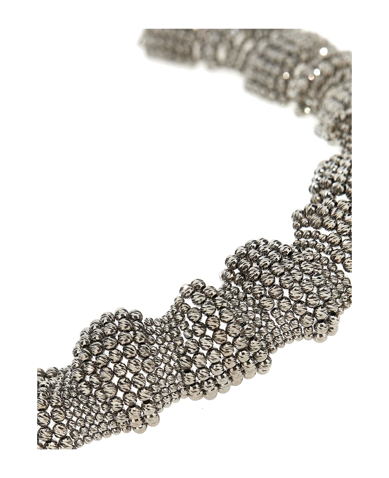 BRUNELLO CUCINELLI WOMEN'S TEXTURED SILVER BEADED NECKLACE