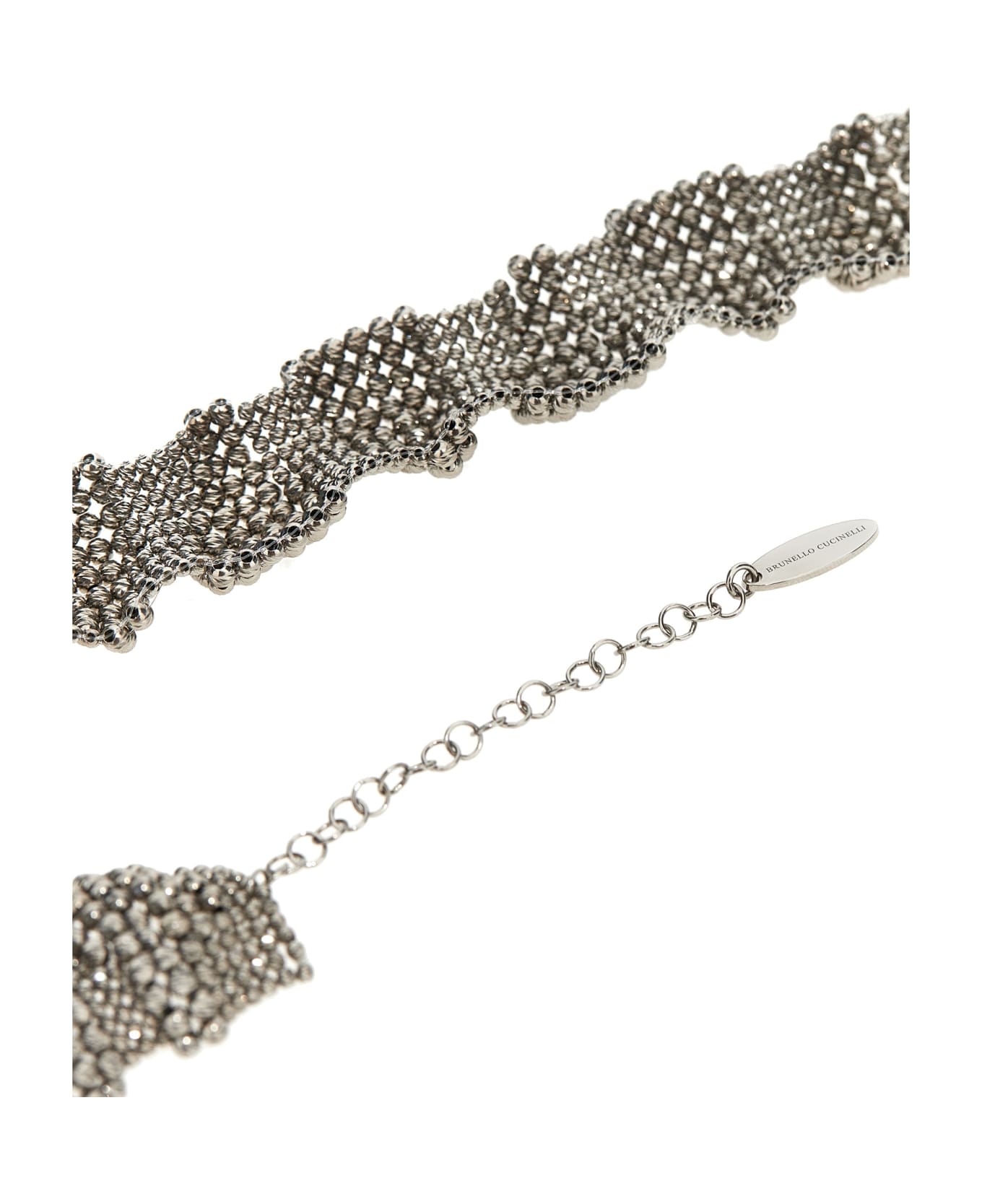 BRUNELLO CUCINELLI WOMEN'S TEXTURED SILVER BEADED NECKLACE