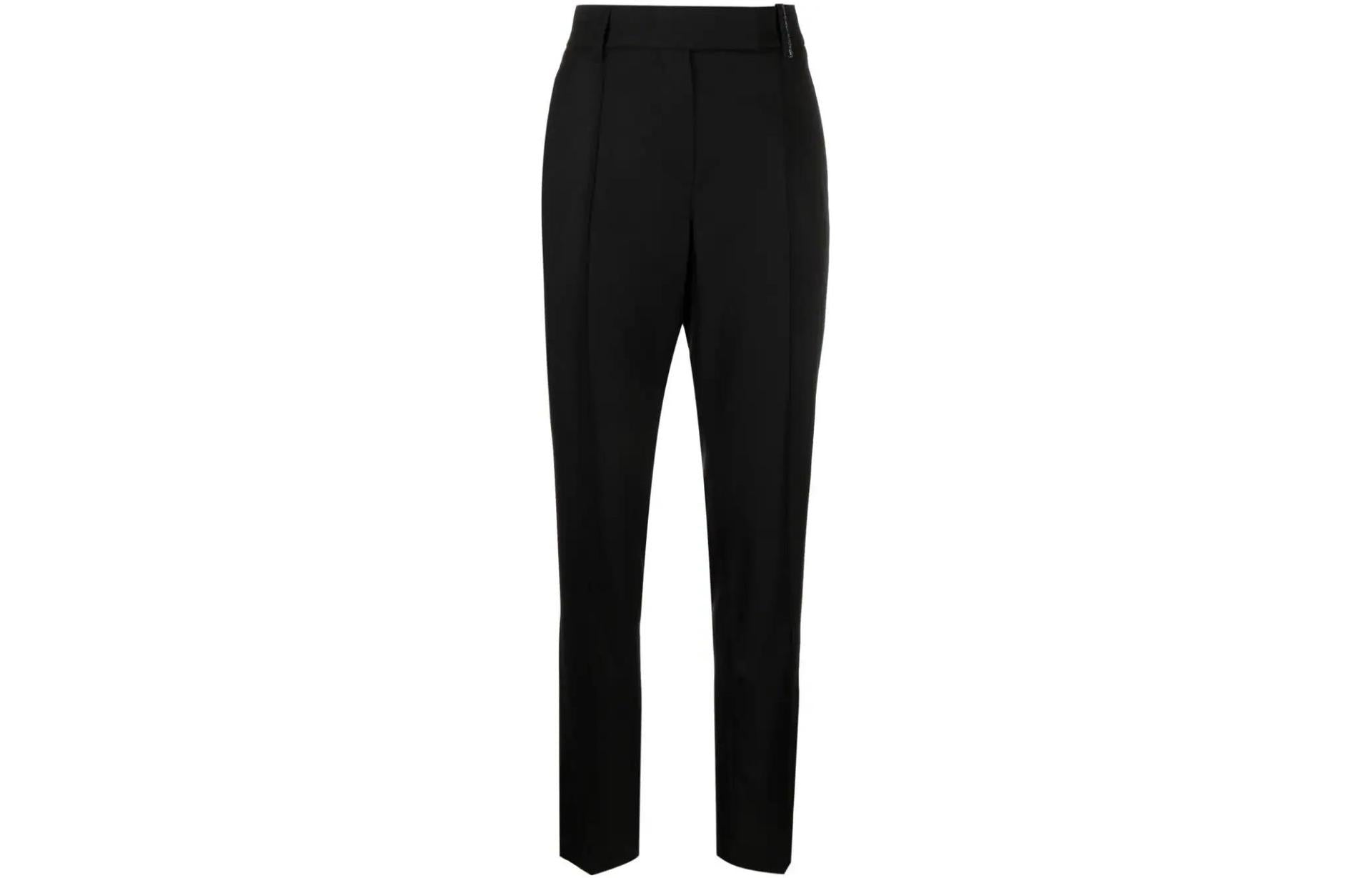 BRUNELLO CUCINELLI WOMEN'S BLACK TAILORED HIGH-WAISTED TROUSERS