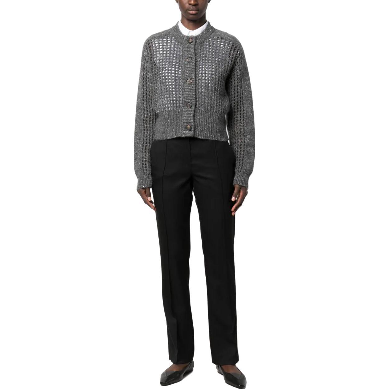 BRUNELLO CUCINELLI WOMEN'S BLACK TAILORED HIGH-WAISTED TROUSERS