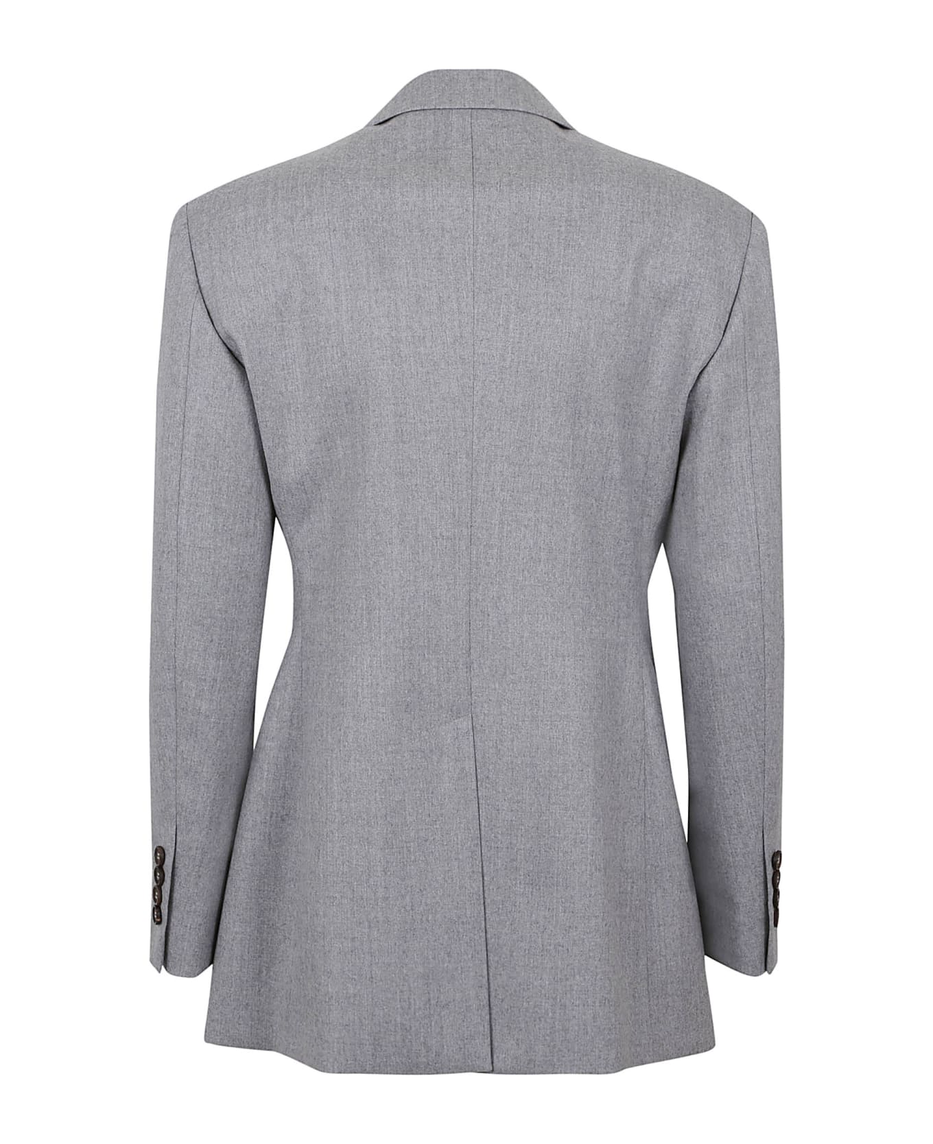 BRUNELLO CUCINELLI WOMEN'S LIGHT GREY WOOL TAILORED JACKET