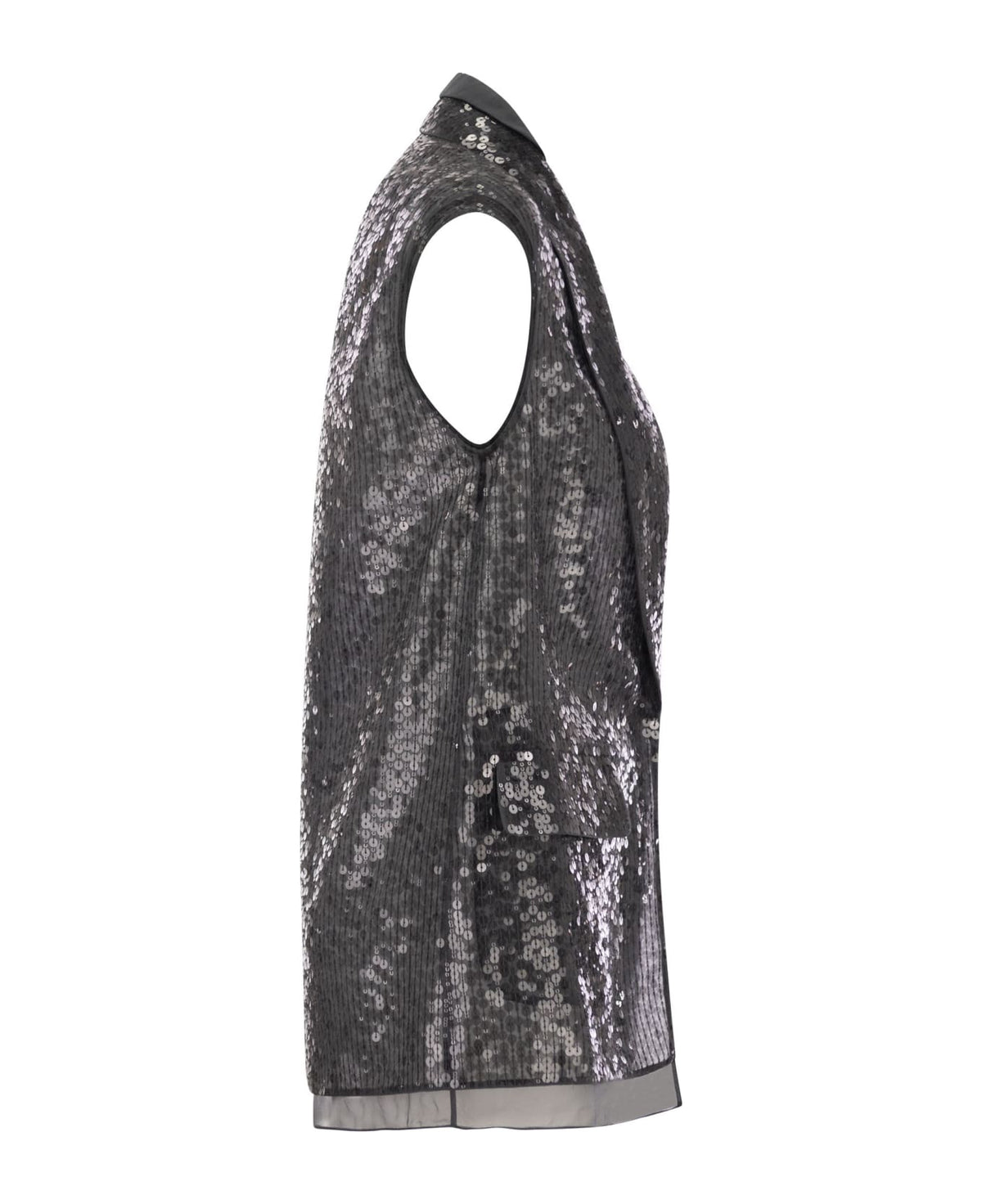 BRUNELLO CUCINELLI WOMEN'S BLACK SILK SEQUINED JACKET