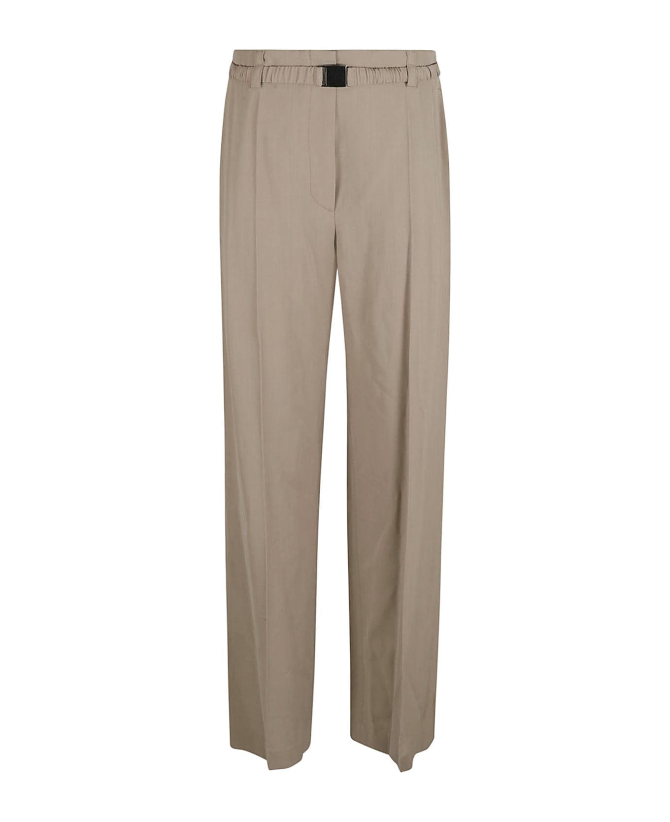 BRUNELLO CUCINELLI WOMEN'S BEIGE RELAXED STRAIGHT TROUSERS