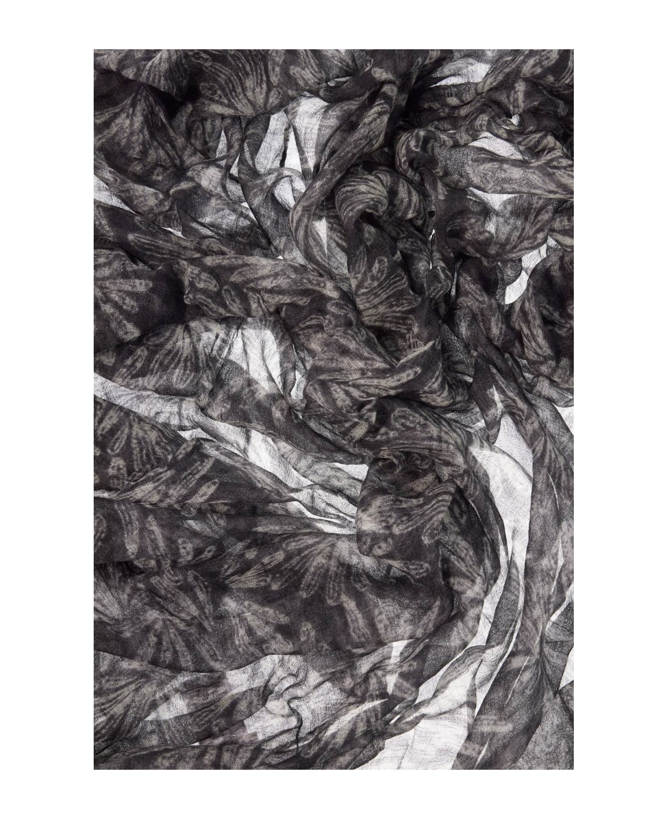 BRUNELLO CUCINELLI WOMEN'S LEAD GREY PATTERNED SCARF