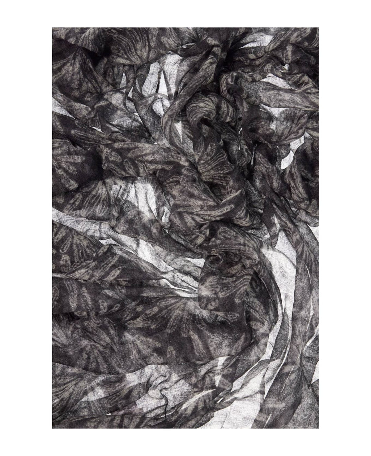 BRUNELLO CUCINELLI WOMEN'S GREY WOOL PATTERNED SCARF