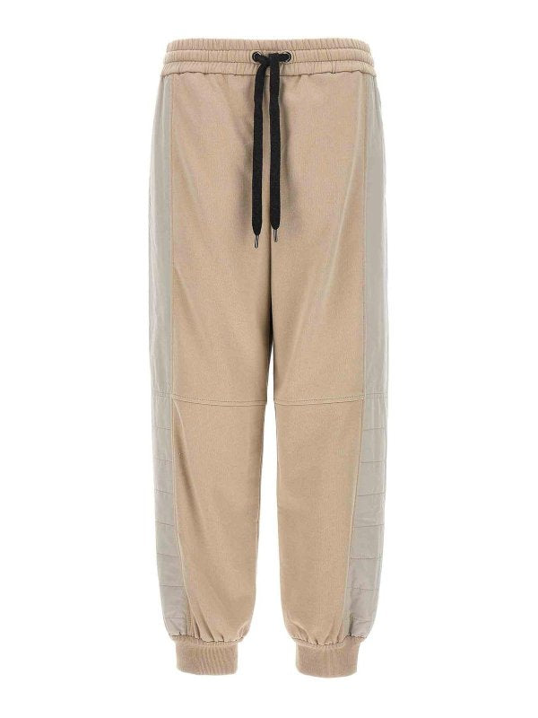 BRUNELLO CUCINELLI WOMEN'S BEIGE JOGGER PANTS WITH PANELS