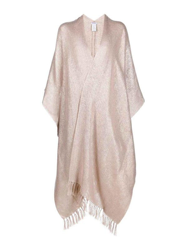 BRUNELLO CUCINELLI WOMEN'S BLUSH BEIGE LINEN BLEND SCARF