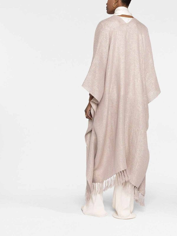 BRUNELLO CUCINELLI WOMEN'S BLUSH BEIGE LINEN BLEND SCARF