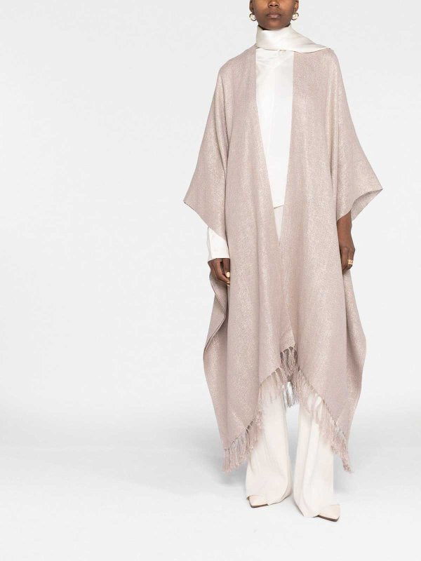 BRUNELLO CUCINELLI WOMEN'S BLUSH BEIGE LINEN BLEND SCARF