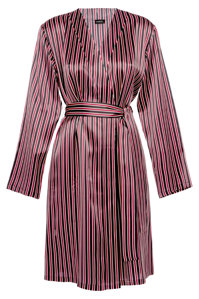 La Perla  Silk Striped Short Robe