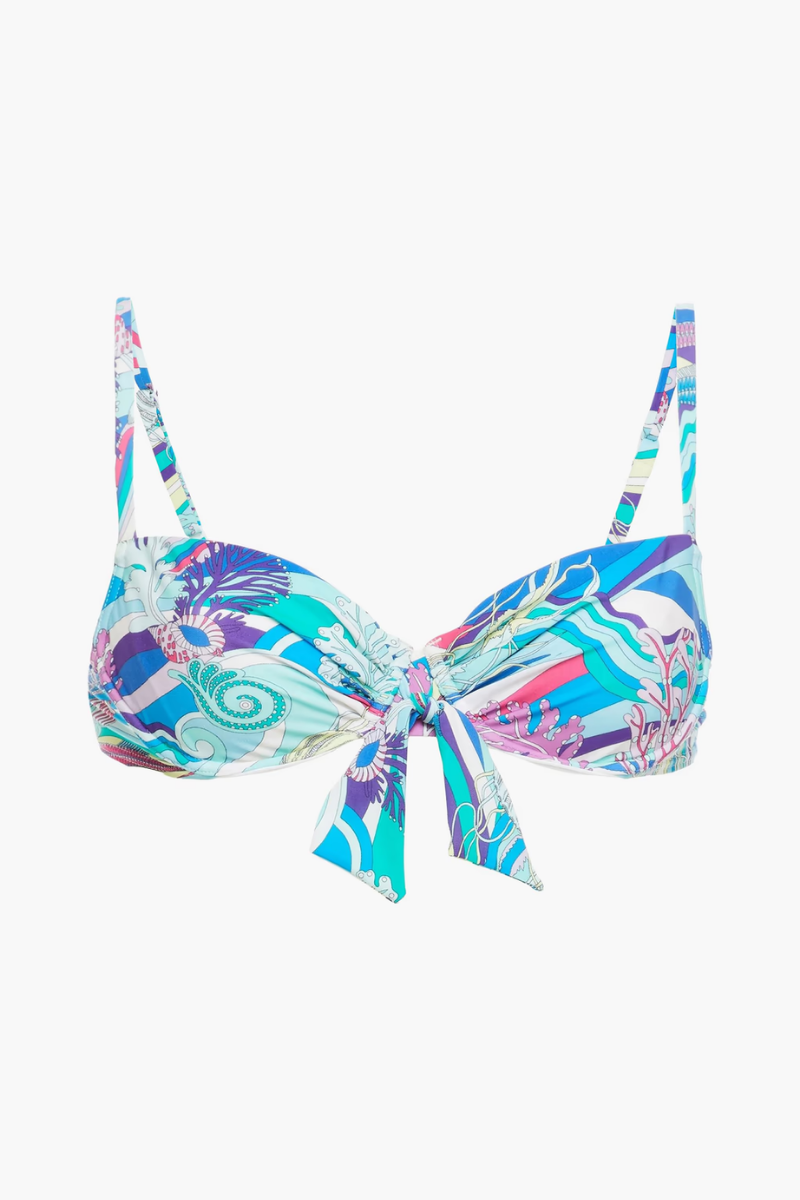 Maison Lejaby Aquatique knotted printed bikini top